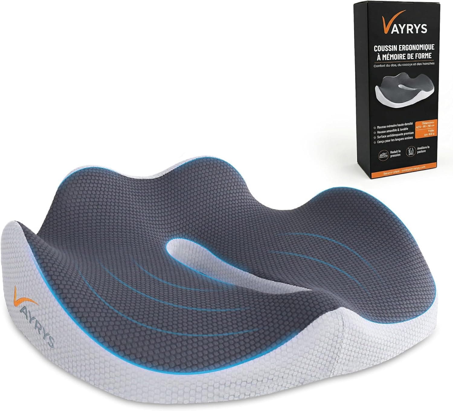 VAYRYS Coussin Coccyx Ergonomique en Mousse à mémoire de Forme view 3